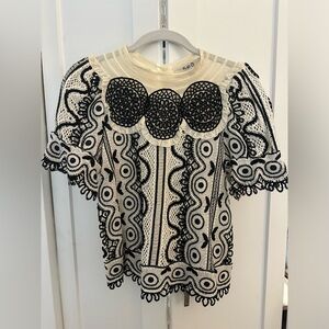 Sea crochet and lace top - size 4